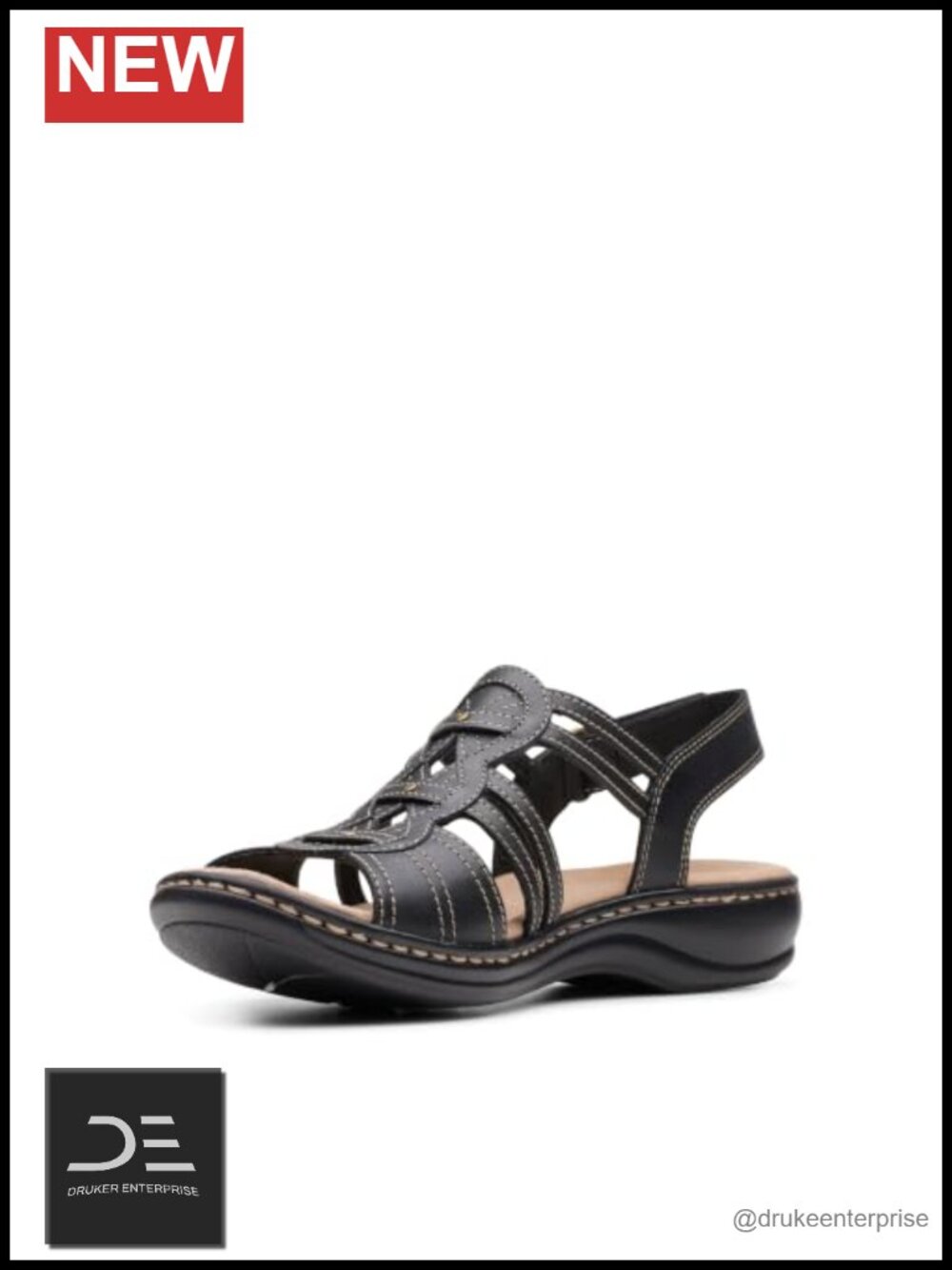 Women's Wedge Heel Sandals Ortholite Footbed Hook & Loop Closure Leather